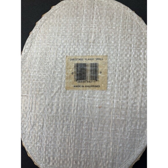 VTG Woven Straw Santa Wall Decor Set of 2 | Christmas Folk Art Decor Cottagecore - Picture 5 of 8